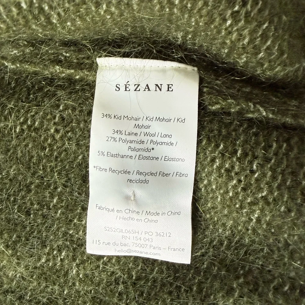 Sezane Andrew Cardigan Perfect Green/ Ecru - Size S - Picture 4 of 12